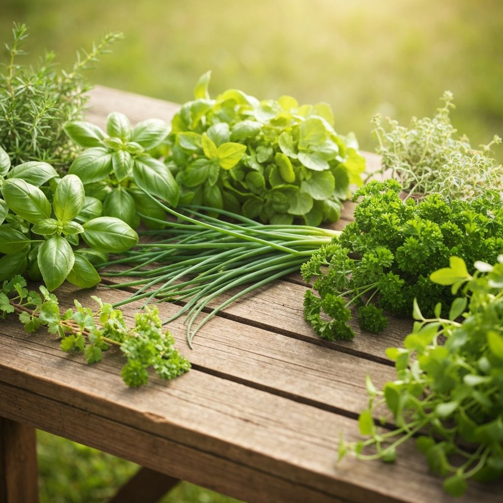 Frische Kräuter in der Natur